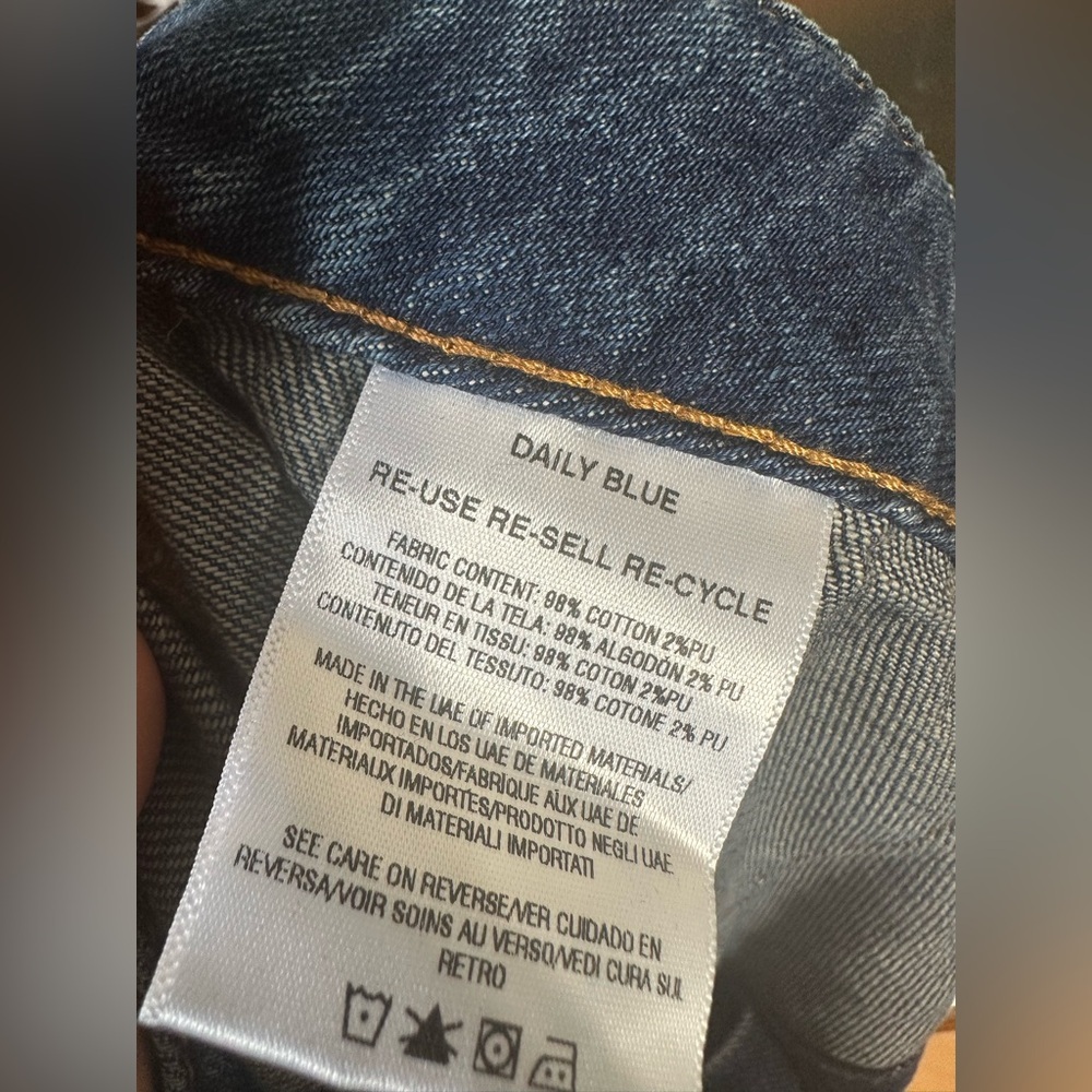 Daily Blue Skirt L Denim Midi Skirt Button Front Pockets Modest Jean Skirt NWT - Picture 9 of 11